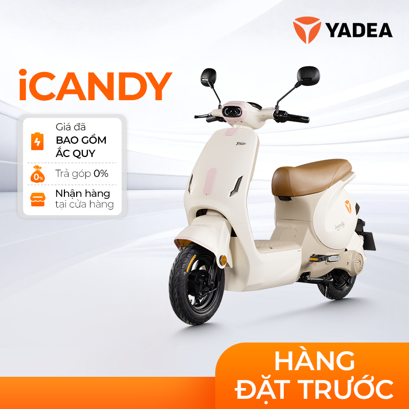 [ĐẶT TRƯỚC] Xe Máy Điện Yadea ICandy Thiết Kế Trendy 70KM Một Lần Sạc - Bảo Hành 2 Năm