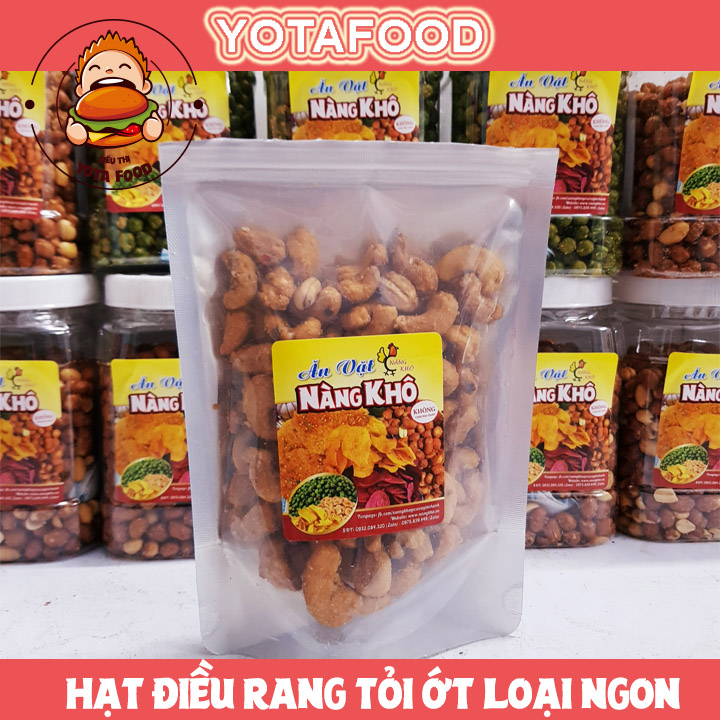 Hạt Điều Rang Tỏi Ớt Loại 1 ( điều nguyên ) | Yotafood - 100 Gram