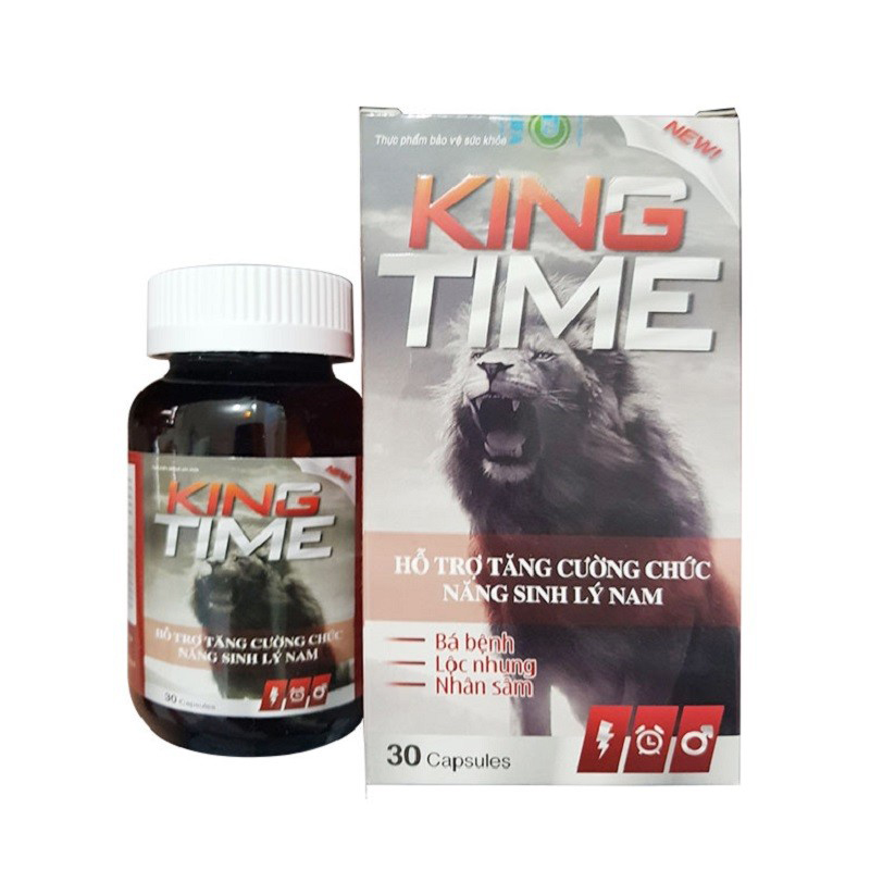 TPBVSK King Time - Bổ Thận, Tráng Dương, Tăng Cường Sinh Ly Nam - Chứa Bá bệnh, lộc nhung, nhân sâm -Hộp 30 Viên