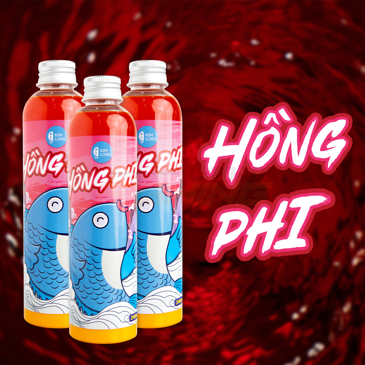 01 chai hồng phi kim long, chuyên câu cá rô phi, diêu hồng. 240ml