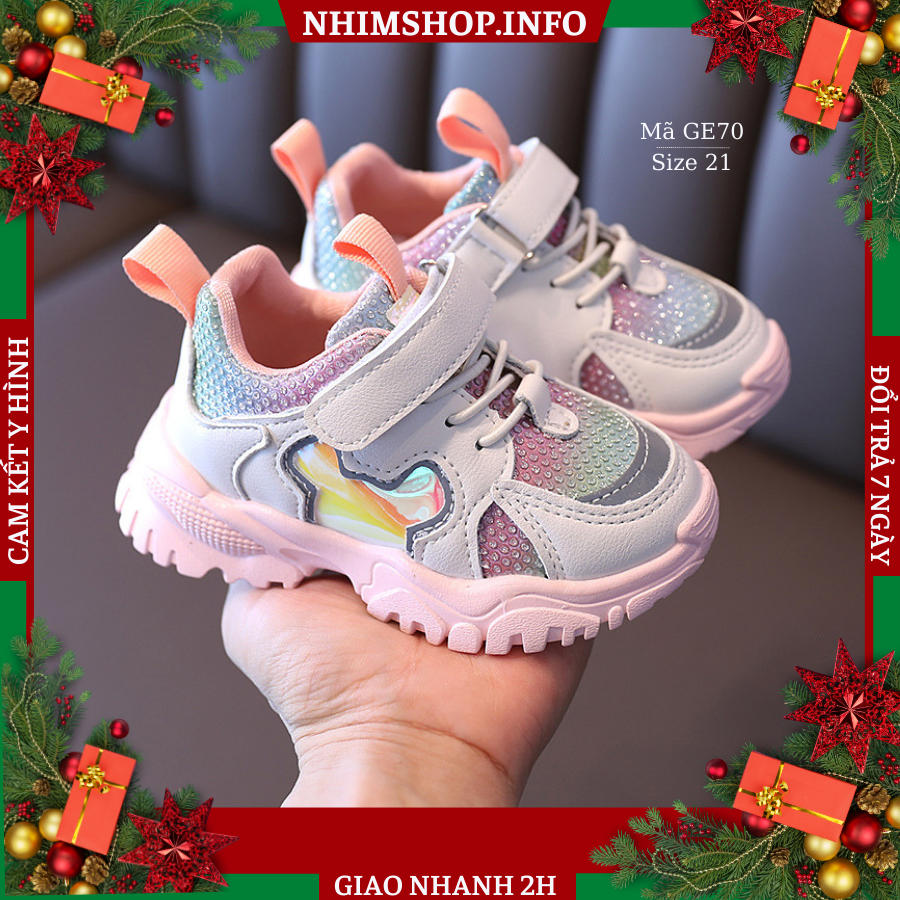 Giày thể thao bé gái 1 - 5 tuổi kiểu dáng sneaker năng động và cá tính GE70