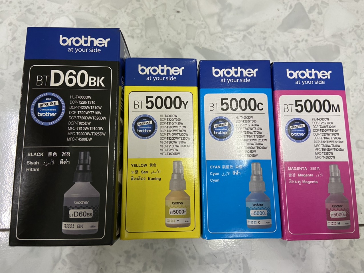 Hộp mực in phun màu dùng cho máy in Brother T310, T510W, T710W, T810W, T910W, T4000, T4500DW - BTD60/BT5000