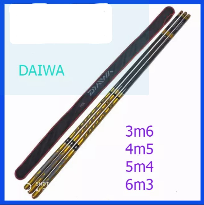 Cần câu tay daiwa 6h màu vàng, đủ size; 3m6 can cau don gia re 6h, can cau tay, can cau ca daiwa