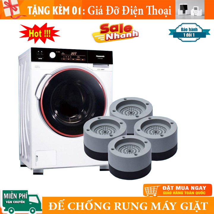 { Sét 4 miếng } Chống rung máy giặt, Chống rung máy giặt chân đế cao su, Đế chống rung máy giặt - Đệm chống rung máy giặt - Sét 4 miếng chống rung hiệu quả cho máy giặt bàn ghế