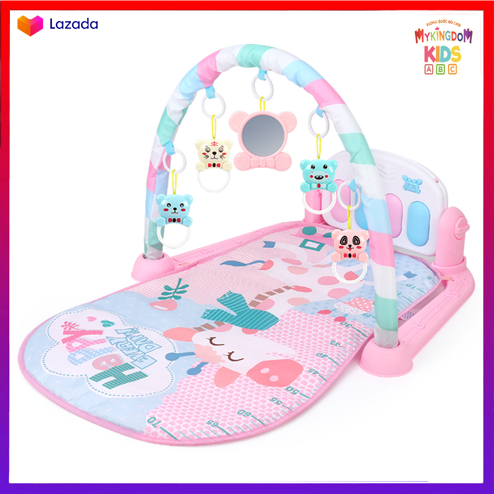 Thảm Nằm Chơi Có Bộ Nhạc Piano, Kèm Móc Treo Đồ Chơi Ngộ Nghĩnh, Phát Triển Toàn Diện Cho Bé, Thảm Nhạc Cho Bé Yêu