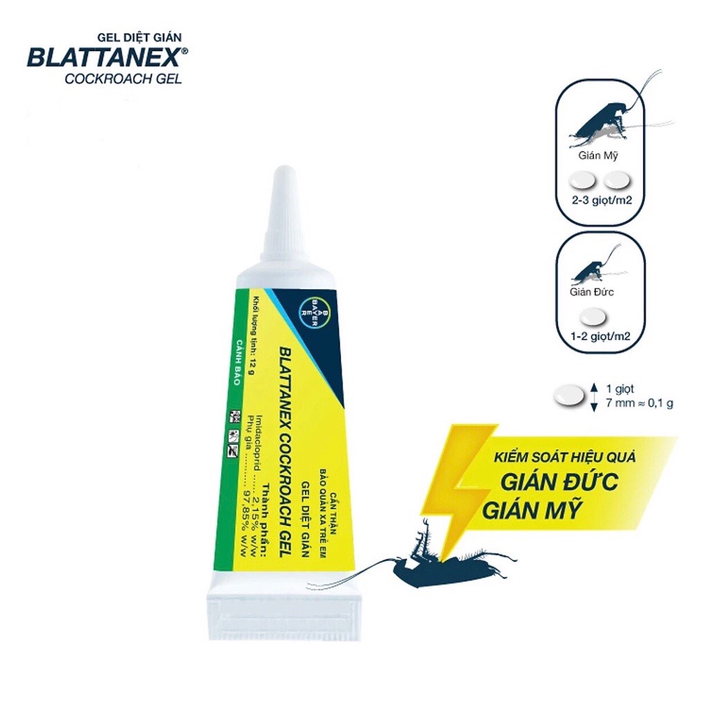Gel Diệt Gián Blattanex Chính Hãng tuýp 12gr