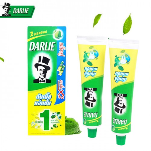 Hộp 2 tuýp Kem Đánh Răng Ông Tây Đen Darlie Bạc Bà Thái Lan (170gx2)