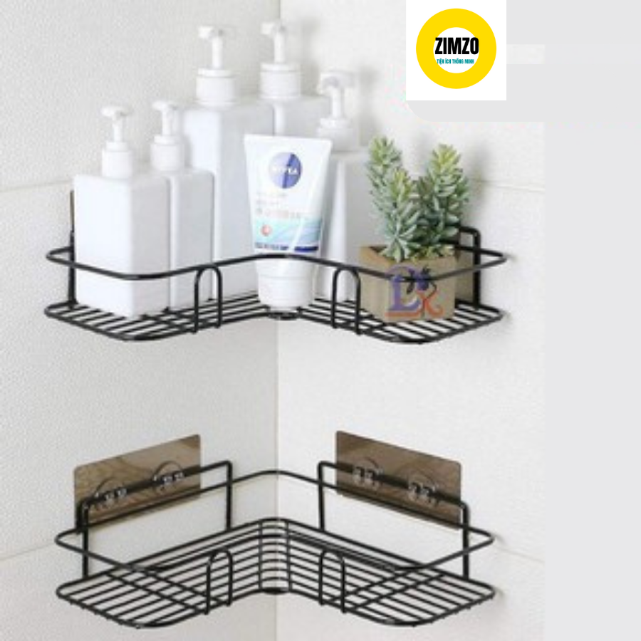 Kệ góc nhà tắm dán tường phun sơn tĩnh điện siêu dính , chịu lực tốt ZIMZO STORE