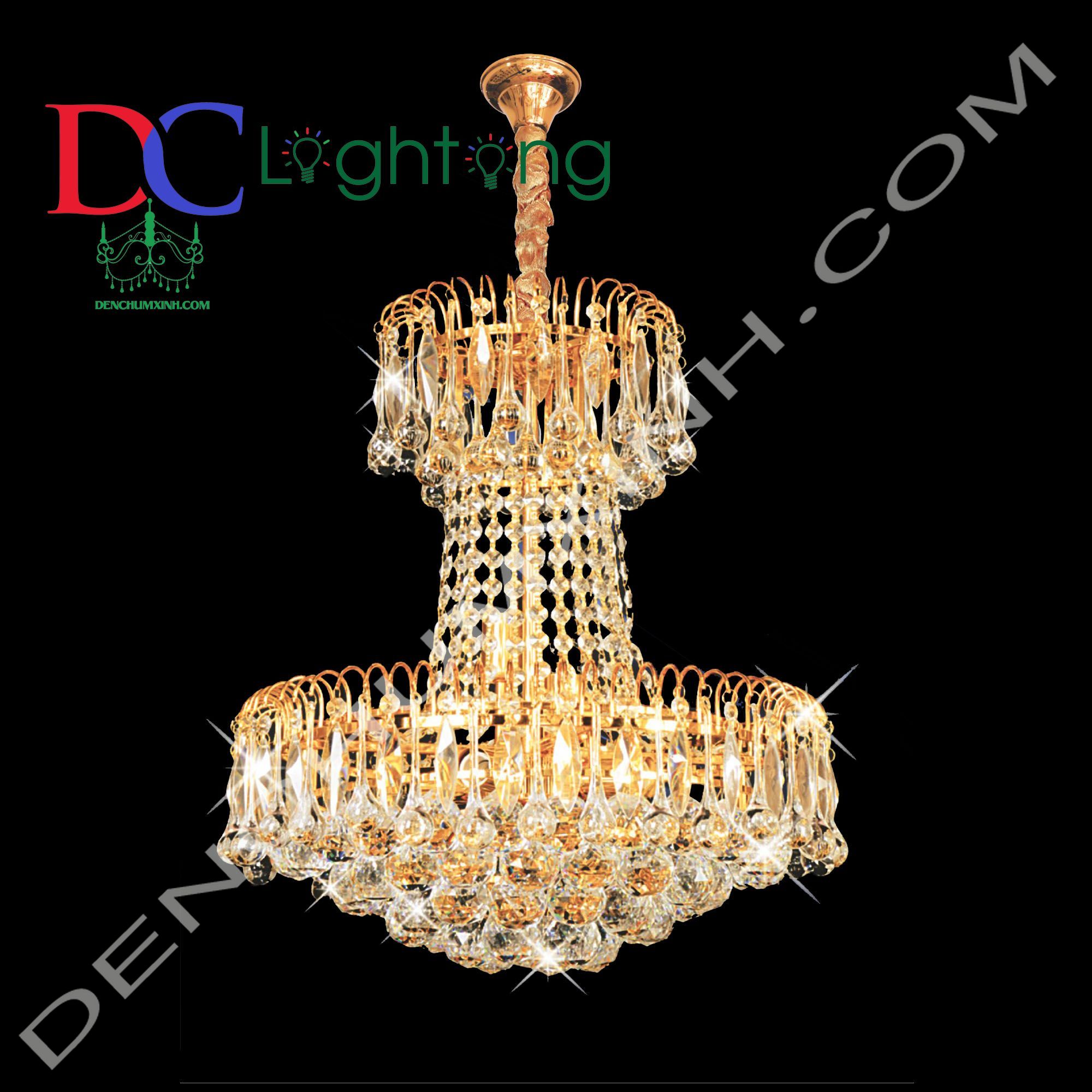 Đèn chùm Pha Lê phòng khách cao cấp ( Rộng 50cm )