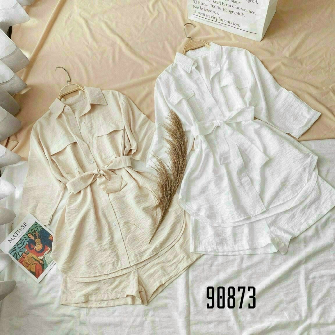 [ SALE SẬP SÀN ] SET BỘ NỮ GIẢ JUMPSUIT DÀI TAY CÓ TÚI BUỘC EO DỄ THƯƠNG TH