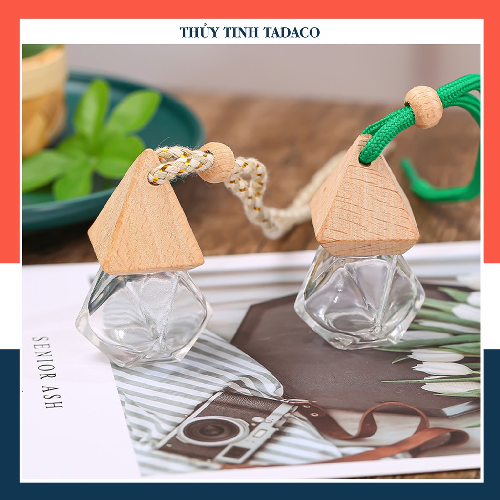 Chai chiết tinh dầu mỹ phẩm lục lăng treo xe hơi