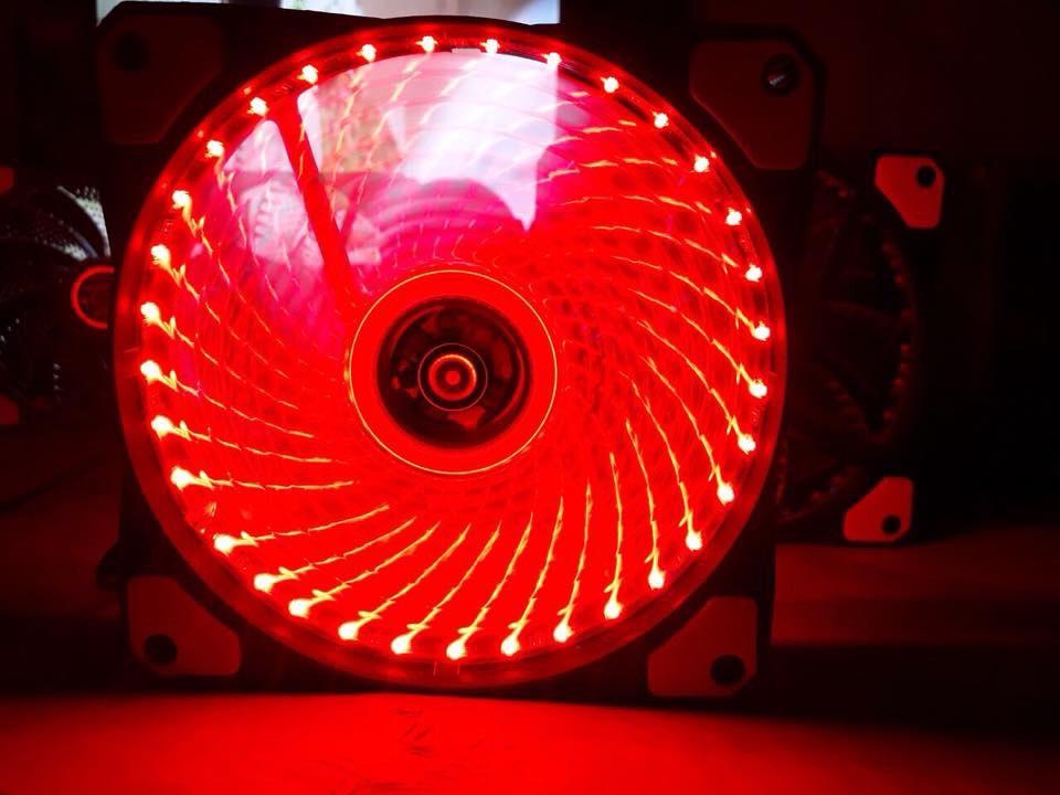 Quạt tản nhiệt ,fan case cho case máy tính , Fan Case 12cm ,Quạt 12 cm Led Đỏ  kèm ốc vít - QUẠT 12 CM 33 bóng màu đỏ