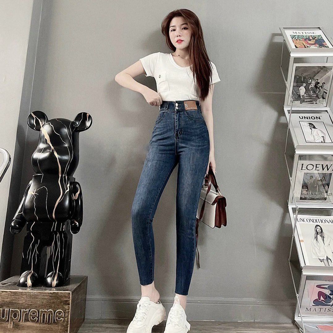 [HCM]Quần jean nữ cao cấp chất vải bò siêu co dãn lưng cao ôm dáng đẹp mê ly phong cách thời trang THUYDIEUSHOP97 k1