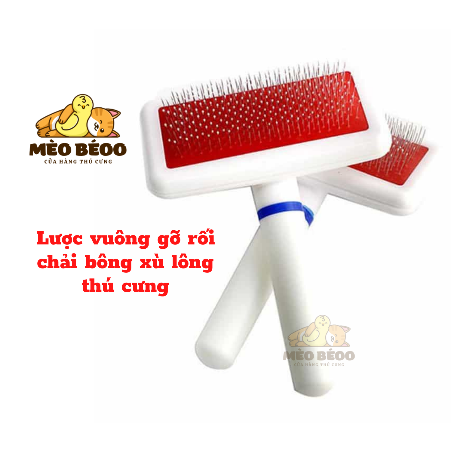 Lược vuông chải lông chó mèo bông xù