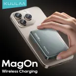 KUULAA 5000mAh Mag/netic Wireless PowerBank for iPhone 15/14/13/12 Series Super Mini Mag/netic Battery Pack PD 20W Fast Charging Stronger Mag/net Stick Wireless Portable Charger