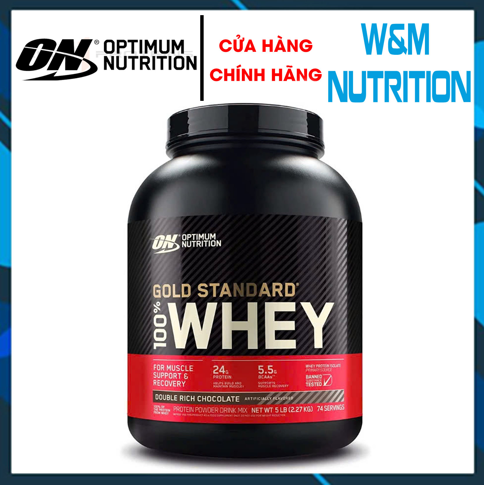[Chính hãng] Sữa tăng cơ 100% Whey ON GOLD STANDARD 5lbs (Optimum Nutrition) - Cookie Cream