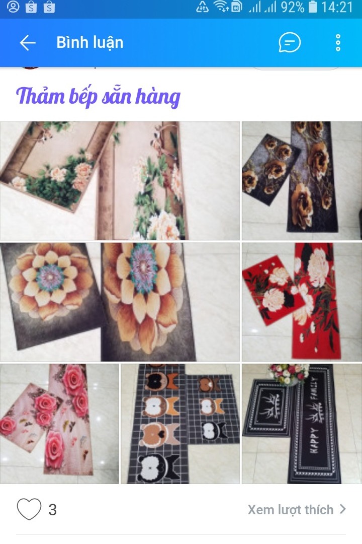 Bộ 2 Thảm Bếp BALI Hoàng Gia, Thảm Sàn Nhà Bếp Chống Trơn Trượt [RẺ BANH XÁC]- TRANLANSHOP