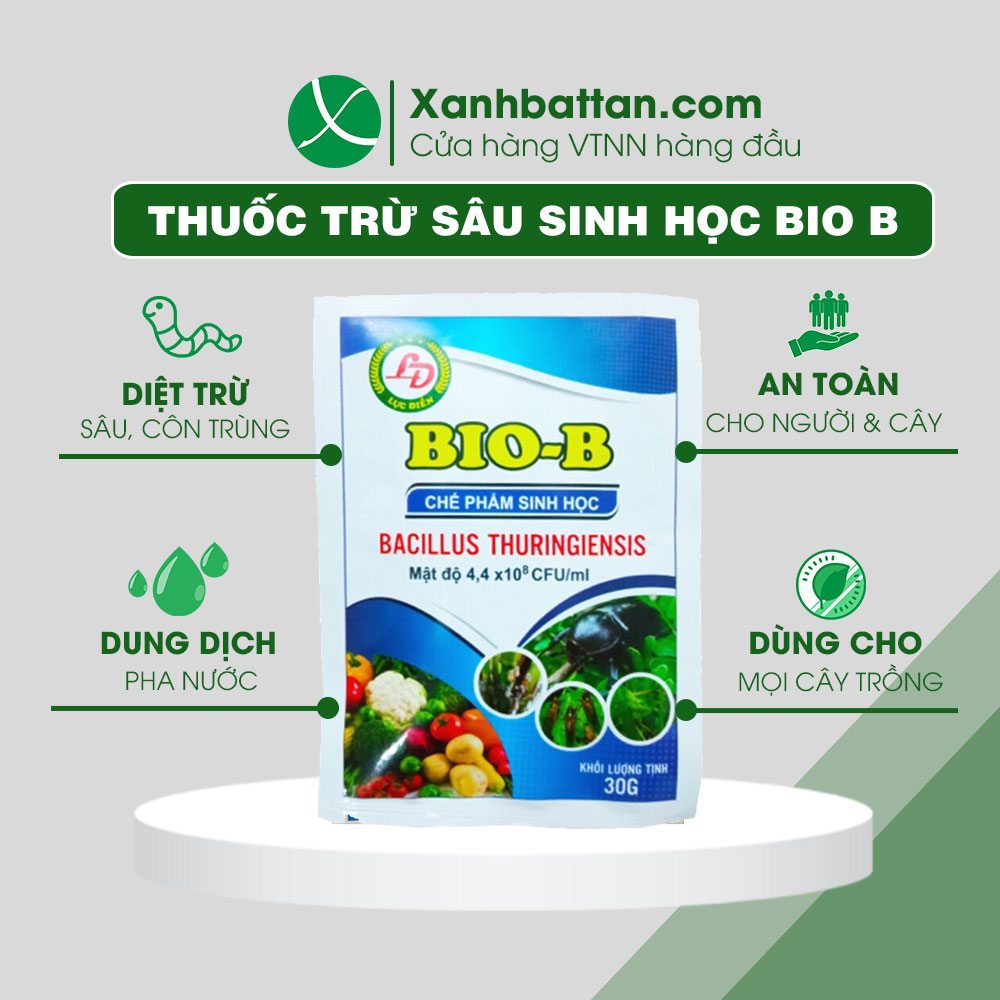 Chế Phẩm Sinh Học Bio B Trừ Sâu, Bọ Trĩ, Nhện Đỏ, Rệp Sáp Gói 30 Gram