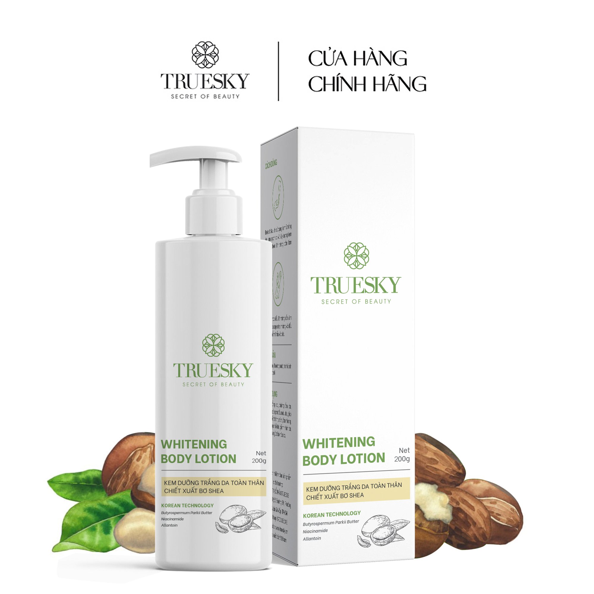 Bigsize - Kem body dưỡng trắng da Truesky Whitening Body Lotion chiết xuất bơ shea 200g