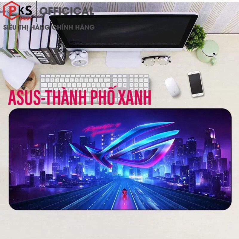 Lót Chuột, Pad Chuột Gaming Cỡ Lớn, Nhỏ ASUS-ROG 80x30x2mm 210x260x2mm Bo Viền Chắc Chắn Đế Cao Su - PKSMART