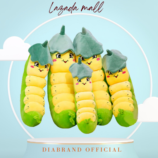 Gấu bông sâu đậu màu xanh dễ thương size 35cm-55cm