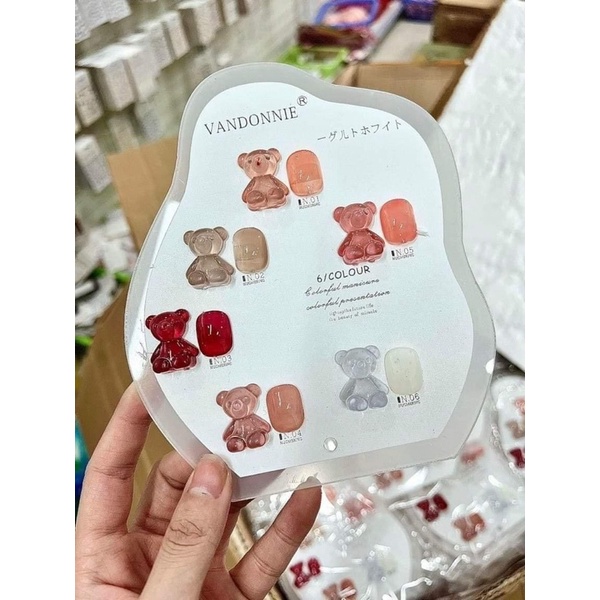 Set sơn thạch 6 màu - sơn gel móng tay - màu thạch hottrend nail samsam