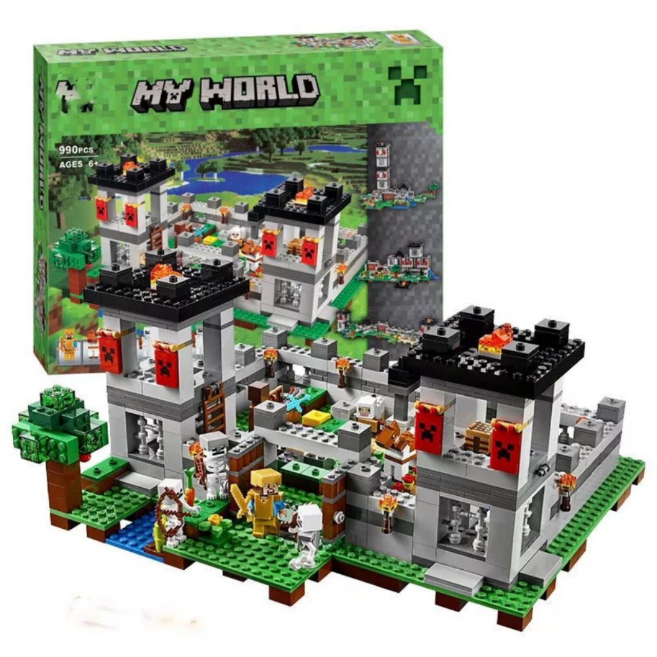 Đồ chơi lắp ráp 10472 1095 my world the fortress - pháo đài 990 mảnh