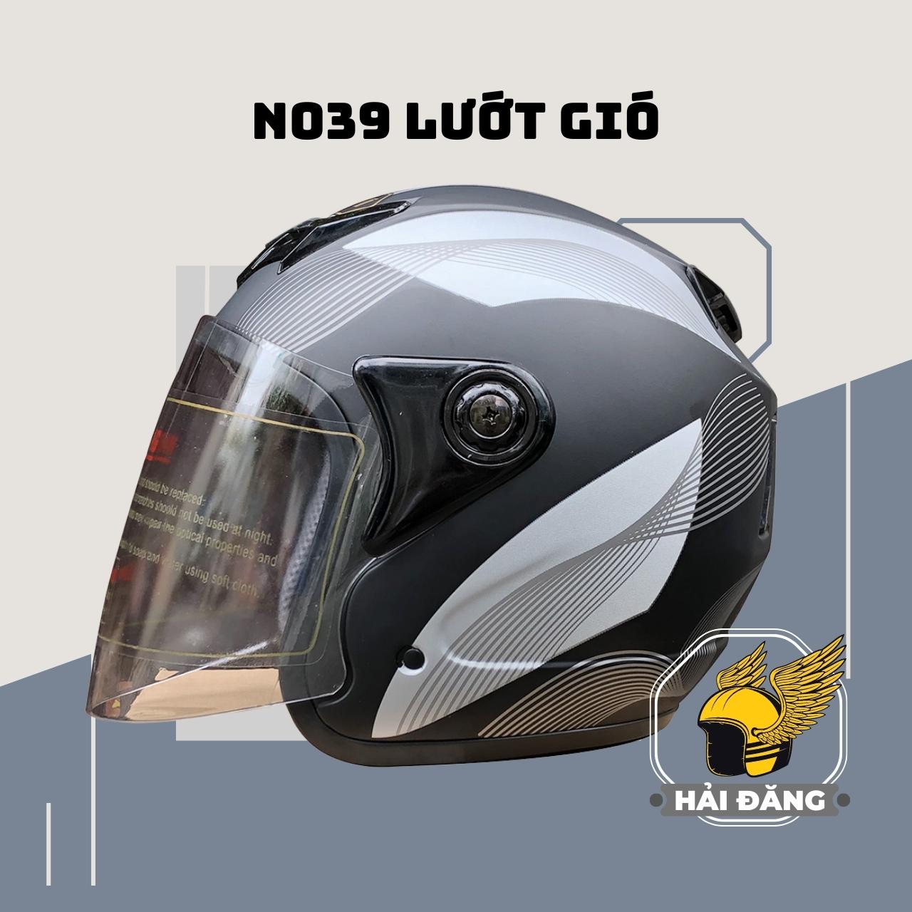 Mũ bảo hiểm 3/4 đầu có kính chắn gió NAPOLI N039 Tem Lướt Gió - Nón bảo hiểm moto có kính Napoli chính hãng bảo hành 12 tháng