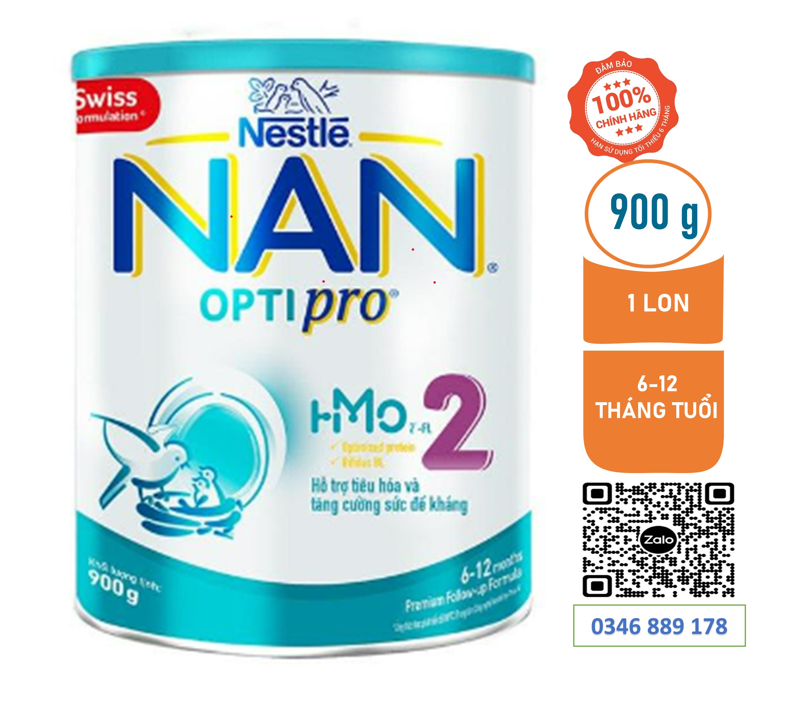 Sữa Bột Nestle NAN OPTIPRO 2 HMO Hộp 900g