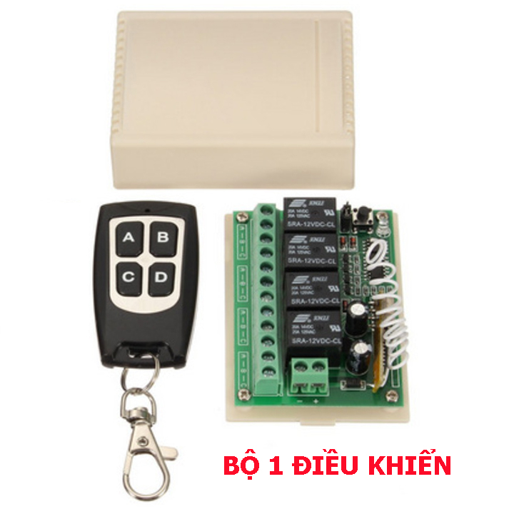 Công tắc điều khiển từ xa 12v 4 cổng dùng điện 1 chiều 12v dc