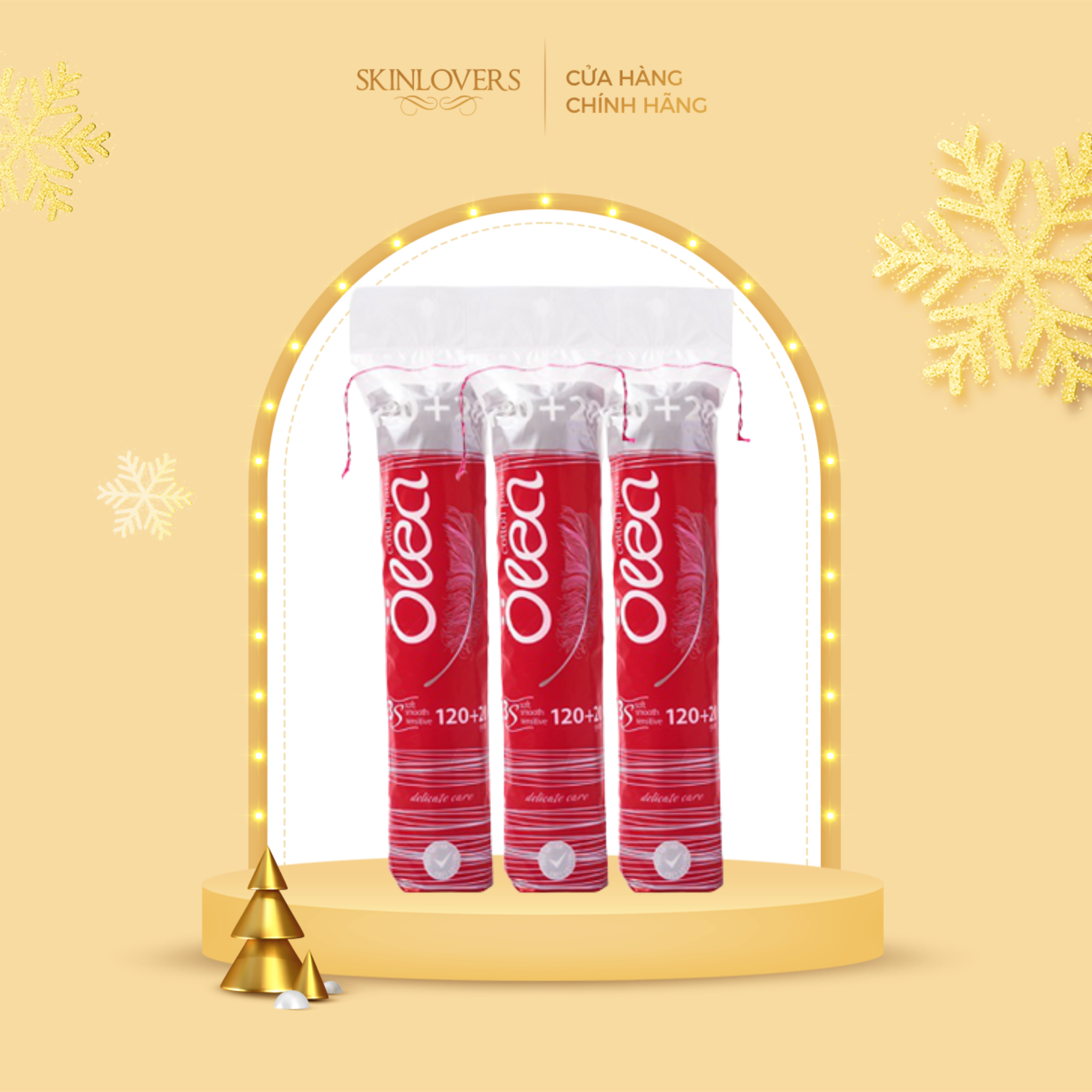 Combo 3 bông tẩy trang olea cotton pads 140 miếng