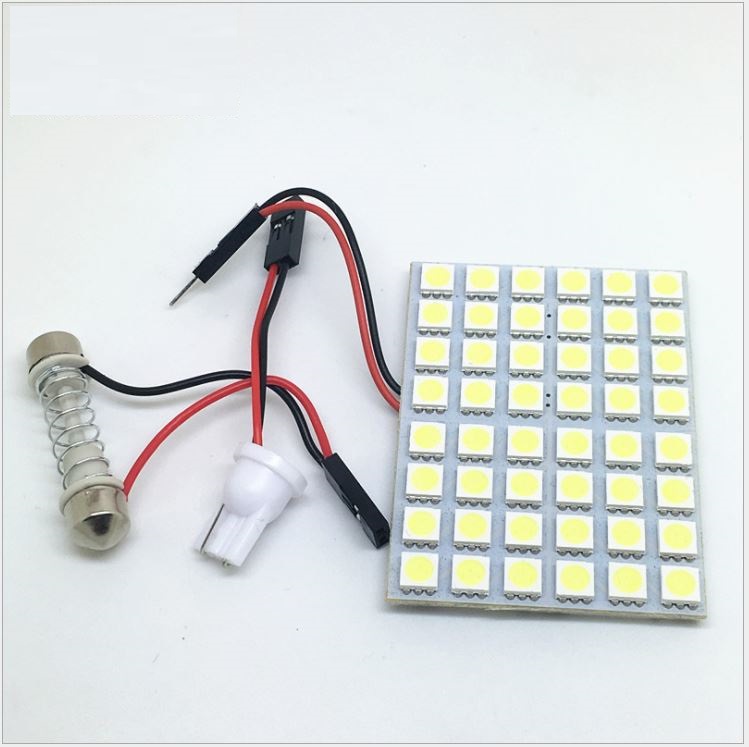 Đèn LED trần ô tô 48 LED siêu sáng tích hợp 2 chân cắm đa năng