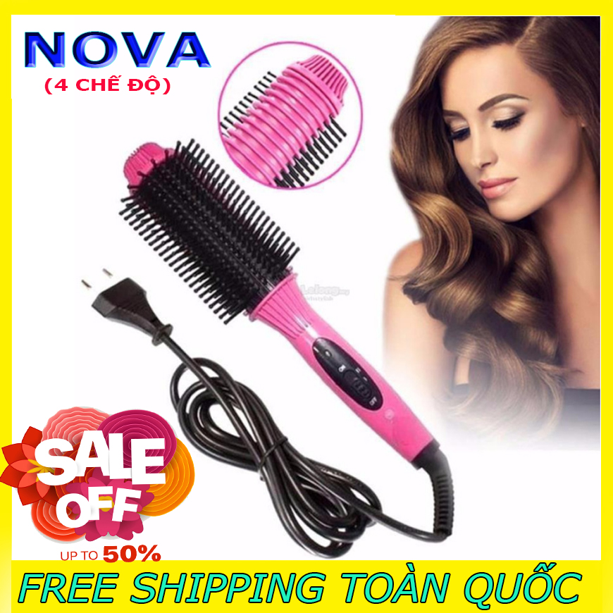 [HCM]Máy làm tóc nova Lược điện uống tóc 3 chế độ Làm nóng nhanh tay câm chống trượt nhỏ gọn tiện lợi dễ dàng sử dụng.