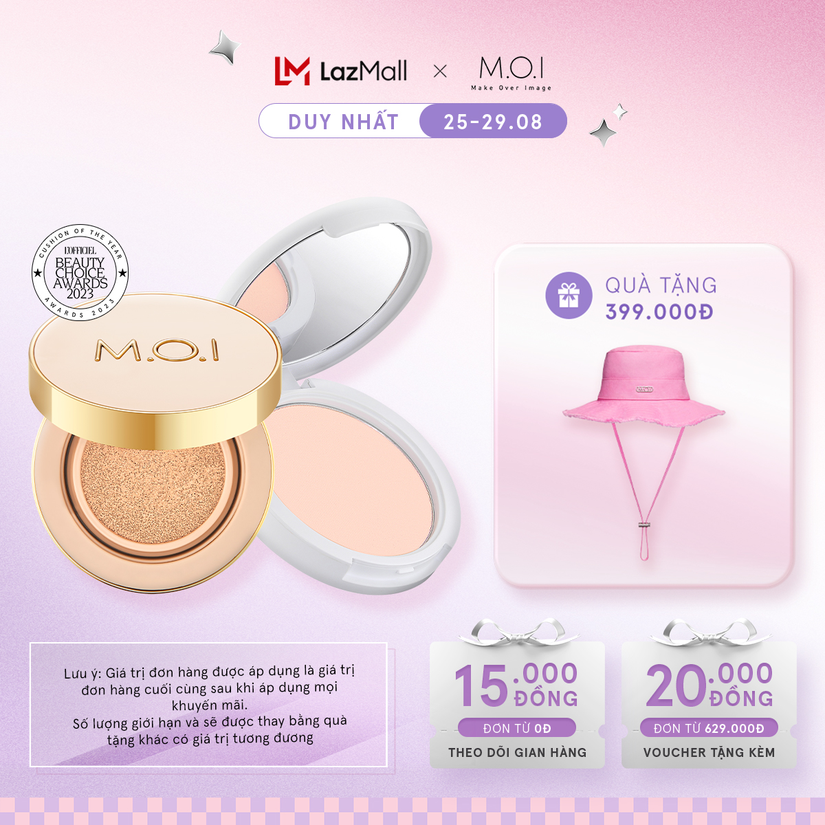 Bộ đôi M.O.I Phấn nước Premium Baby Cushion và Phấn phủ Baby Skin Powder