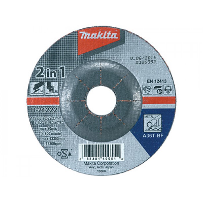 Đá mài, cắt 2 trong 1 makita b-21222 100x32x16mm - chính hãng