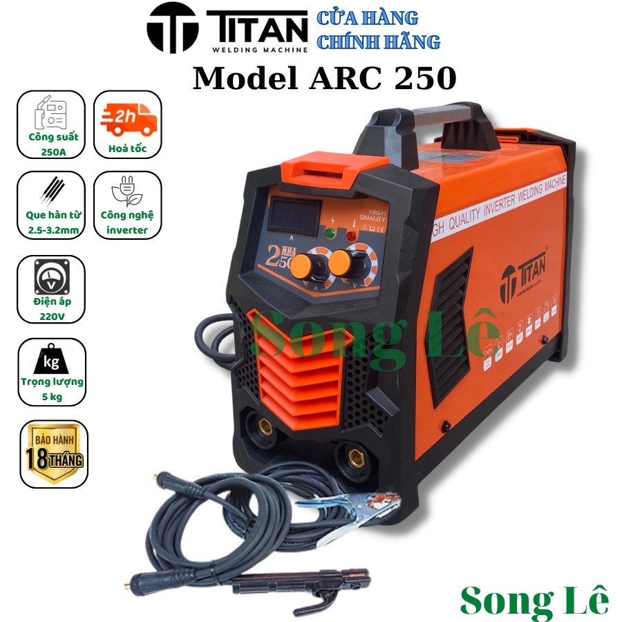 Máy hàn điện tử inverter titan mma 250 - máy hàn que