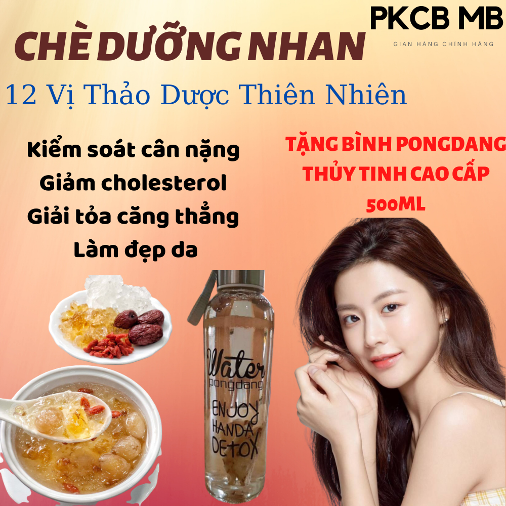 Nguyên Liệu Nấu Chè Dưỡng Nhan Tuyết Yến + 12 Vị Thanh Mát - TẶNG Kèm Bình Thủy Tinh 500ml Cao Cấp 