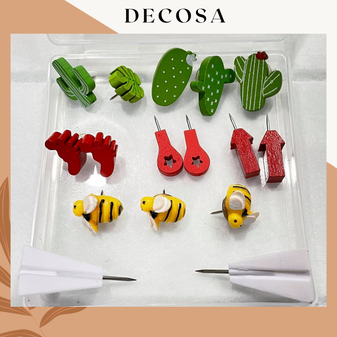 Đinh ghim bảng trang trí đáng yêu nhiều loại DECOSA