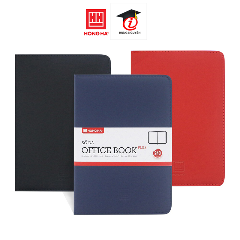 Sổ da a5 hồng hà office book plus 142x205mm 160tr / 200tr / 240tr - 4631 /4633 /4635