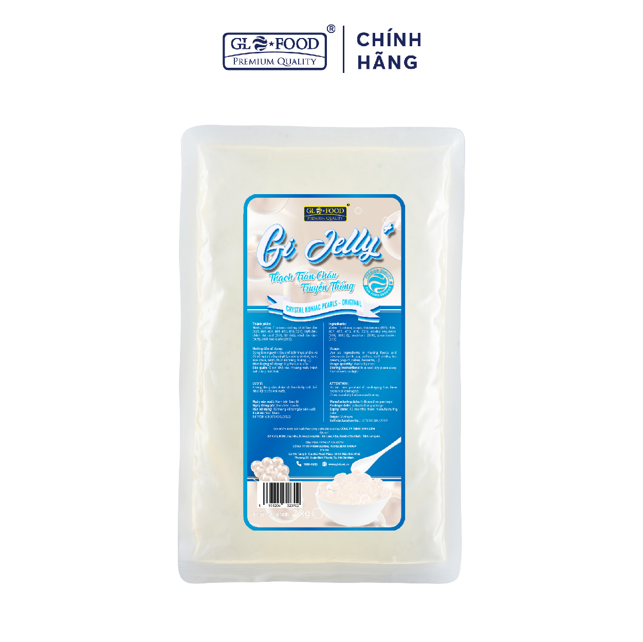 Gi jelly+ thạch trân châu truyền thống 2 kg - thạch trân châu 3q