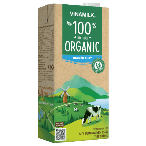 Sữa tươi tiệt trùng Vinamilk 100% Organic không đường - Hộp giấy 1L