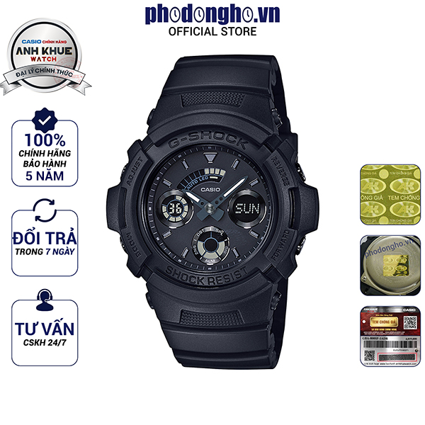 Đồng hồ nam dây nhựa g-shock chính hãng casio anh khuê aw-591bb-1adr