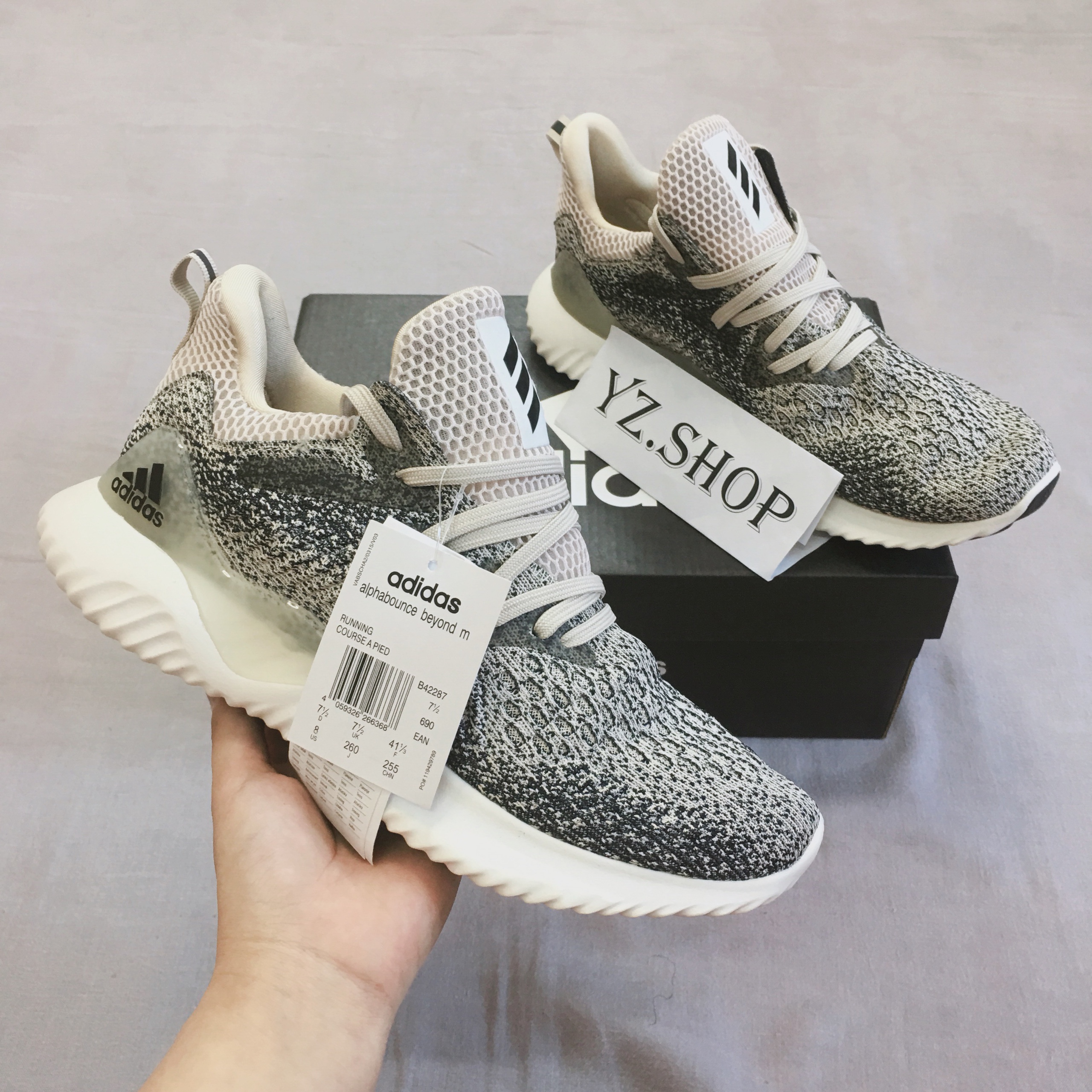 Giày sneaker 🌿fullbox🌿 giày thể thao alpha xám đốm nam nữ