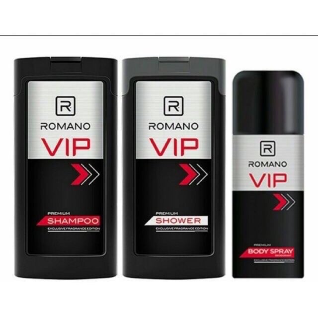 [HCM]Combo Romano Vip gồm 1 gội Vip 180g 1 tắm Vip 180g 1 xịt Vip 150ml