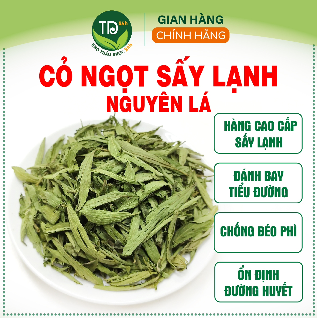 [Hàng cao cấp] Cỏ ngọt sấy khô, đẹp nguyên lá, đánh bay tiểu đường, cung cấp đường tự nhiên, ổn đình đường huyết, cân bằng huyết áp, ngừa béo, giảm cân [100 gr - 200 gr] I Kho Thảo Dược 24h