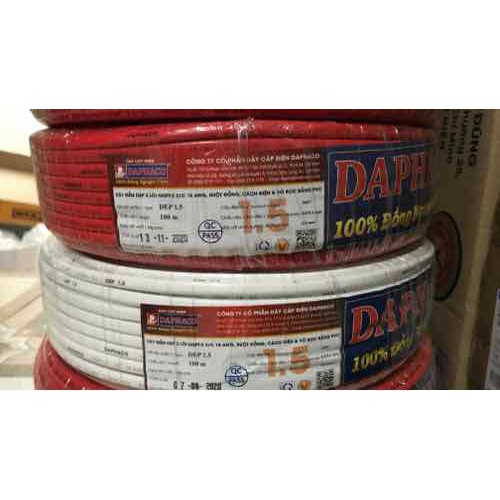 100 mét dây điện daphaco đôi dẹp 2x1.5mm - dep1.5