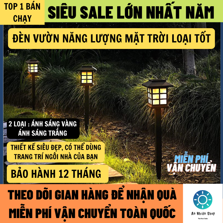 Đèn Vườn Năng Lượng Mặt Trời Chống Mưa Ngoài Trời Bảo Hành 12 Tháng, đèn năng lượng mắt trời, den năng luong mat troi đèn năng lượng mặt trời tự sáng, đèn trang trí sân vườn