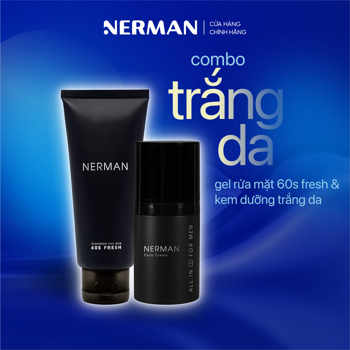 Combo Trắng Da Cho Nam Nerman Perfect Whitening