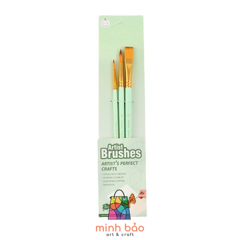 Bộ 3 cây cọ vẽ pastel keep smilling a6331