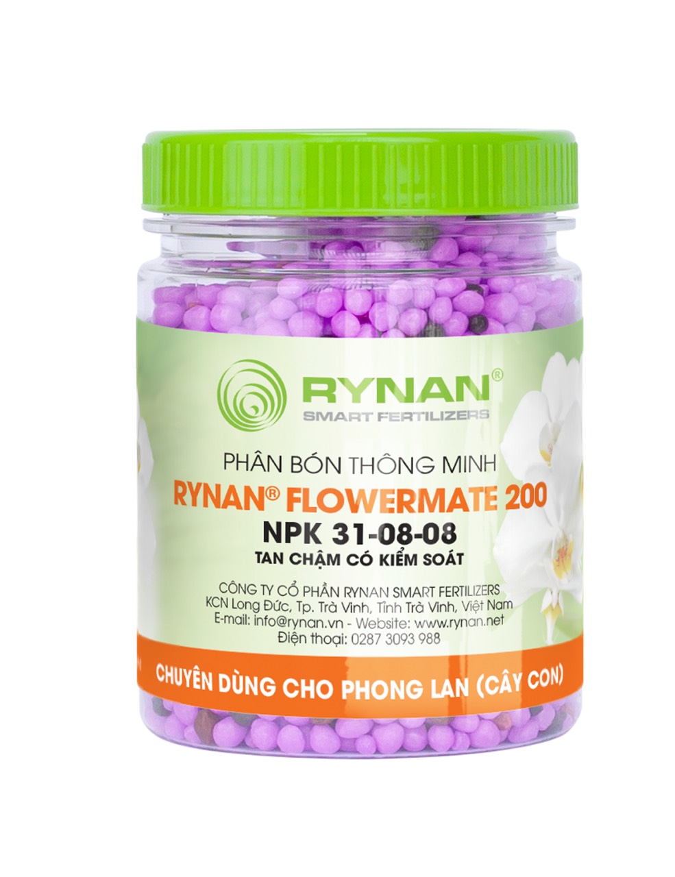 Phân bón gốc npk 31-08-08 tan chậm có kiểm soát - phân bón thông minh rynan flowermate 200 chuyên dùng cho phong lan con .